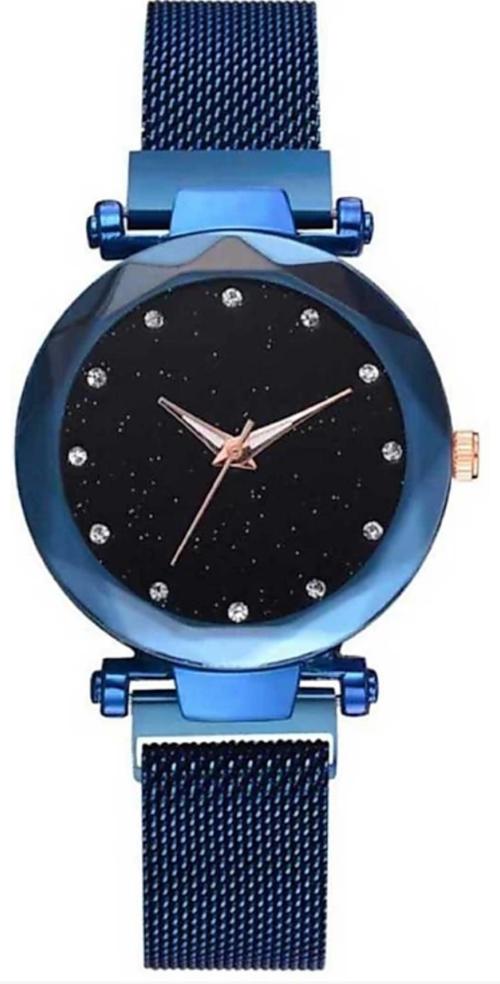 Noman Analog Black Dial Blue Strap Watch For Girls