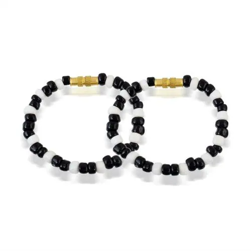 Morir Black and White Beads Nazar Kada Bangles Bangle Set Nazariya for New Born Baby Boy Girl Kid Child Jewellery Set of 2(1 Pair) for New Borns (0-1yrs)