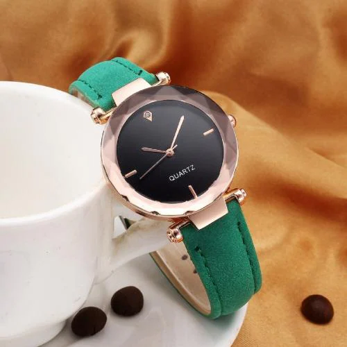 ILOZ Latest New Stylish Trendy Rich Look Green Leather belt New fashion Designer watch for women