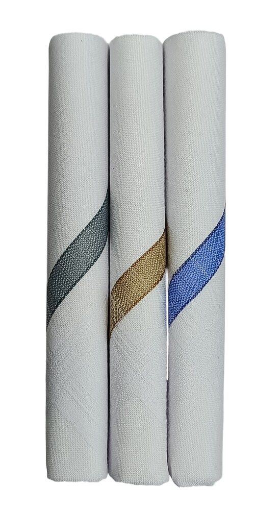 ARTCCOT SUPER SAVER BOX Hanky |46 x 46 cms |3-Pcs (WC) Design | Men's Cotton Handkerchief