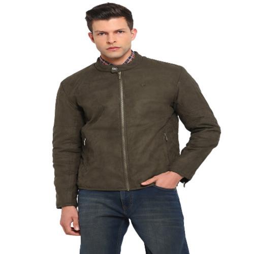 Red Chief Regular Polyester Full Sleeve Olive Solid Casual Jacket for Men