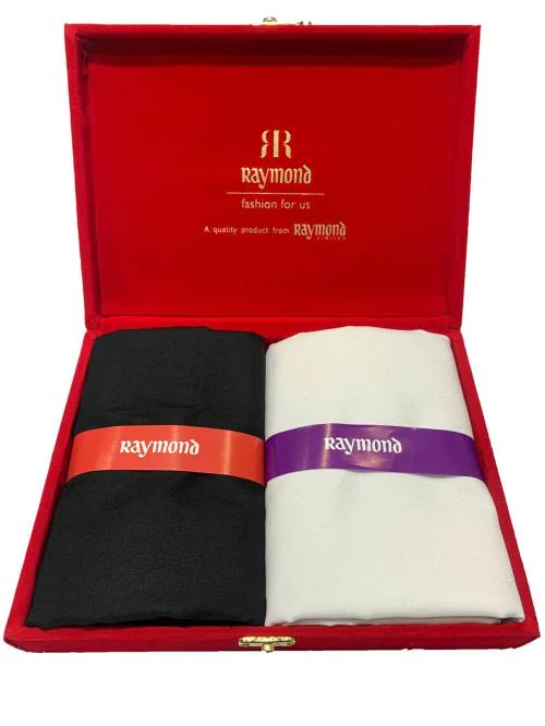 Raymond Polycotton Black Shirt & Trouser Fabric in Velvet Box Packing (Shirt-2.30 m, Pant-1.20 m)Velvetta-88