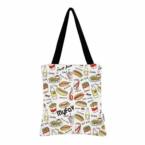 My Fav Printed Cotton Canvas Tote Bag for Women Multipurpose & Daily Use Handbag