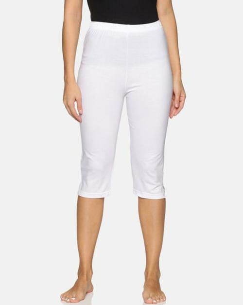 NOTYET BY US Women White Solid Capris (30)