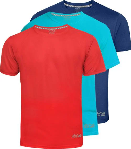 ALL WEATHER GEAR Pack of 3 Solid Men Round Neck Multicolor T-Shirt
