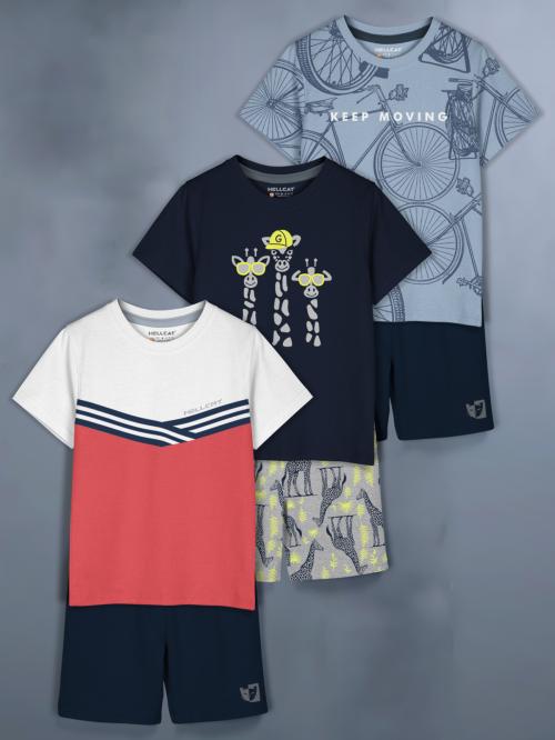 HELLCAT Girls Western Wear Clothing Set with Top & Shorts - Pack 3