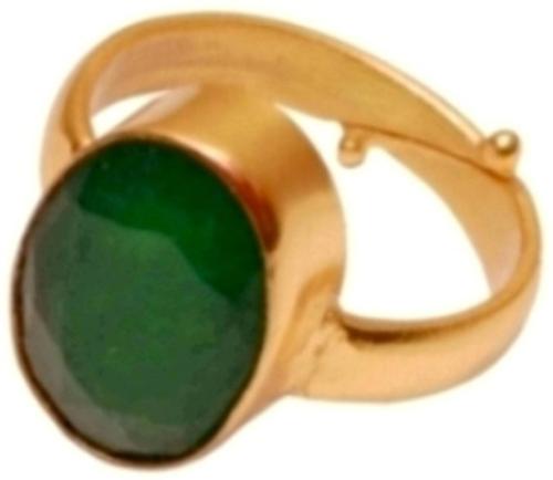 Chopra Gems & Jewellery Gold Plated Brass Emerald Panna Ring (Men, Women, Girls and Boys) - Free Size