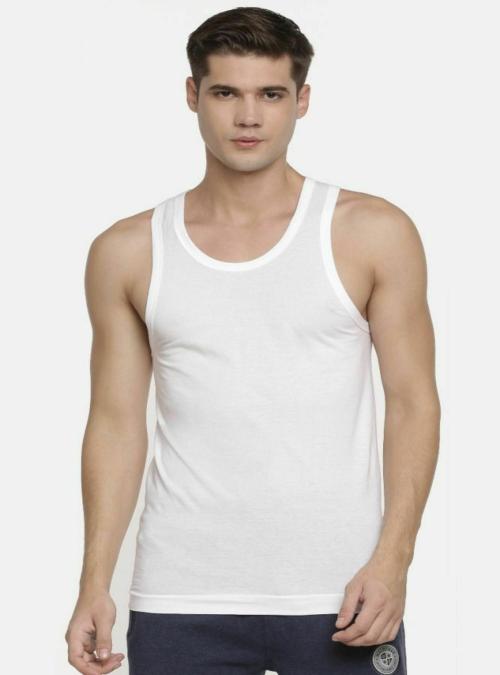 Macroman M Series Men's White Solid 100% Cotton Pack of 3 Vest