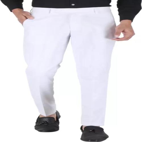 The DS Slim Fit Men White Trousers