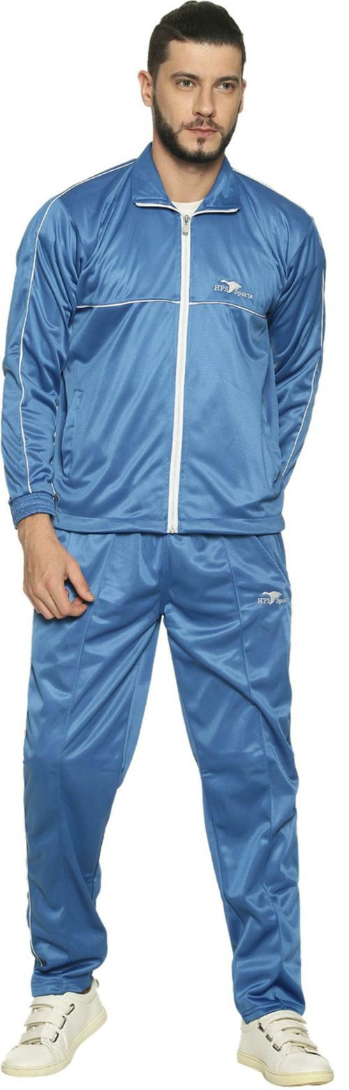HPS Sports Men Blue Polyester Solid Tracksuit (XXL)
