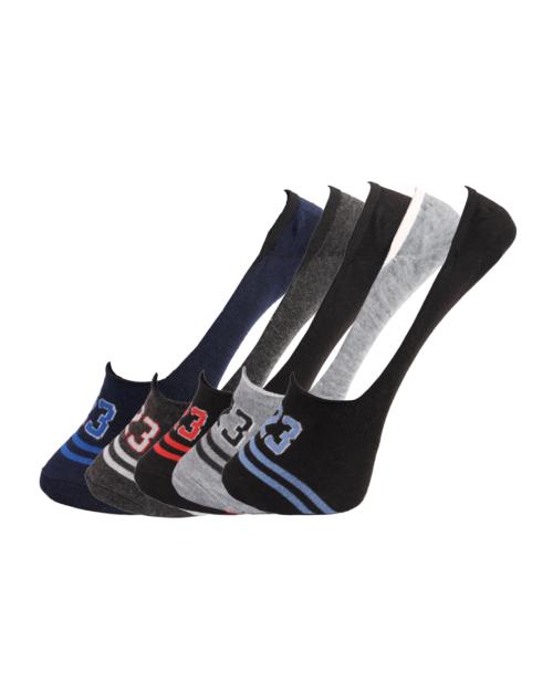 Buy DOLLAR Men's Multicolor Solid Cotton Blend Pack of 5 AnkleLength