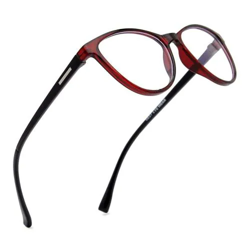 Vast TRU BLU Cat Eye Blue Ray Blocking Anti Glare UV Protection Full Frame Spectacles Eyeglasses For Mobile, Laptop, Tablet, Computer Zero Power