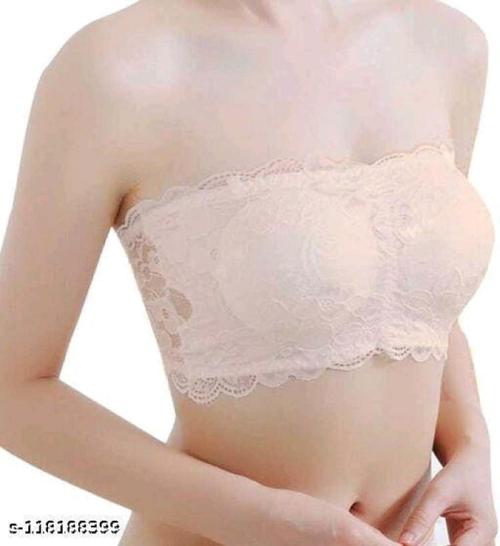 SHREE HANS FASHION Women's Breathable Lightly Padded Stylish Net Bra Transparent Net Bra Seamless Net Bra Fashionable Bra , Pack Of 1 , Beige