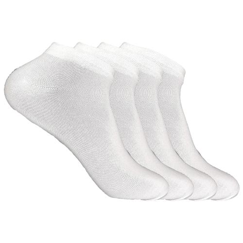 Buy Cotson Cotton Ankle Length Socks For Men (White, Pack of 4) Online