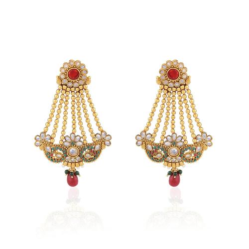 Accessher Rajwadi Styled Dangling Chandelier Earrings