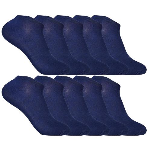 Buy Cotson Cotton Ankle Length Socks For Men (Navy, Pack of 10) Online