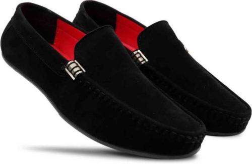 ARICS Synthetic Leather Slip on Driving Loafers For Men (Black)