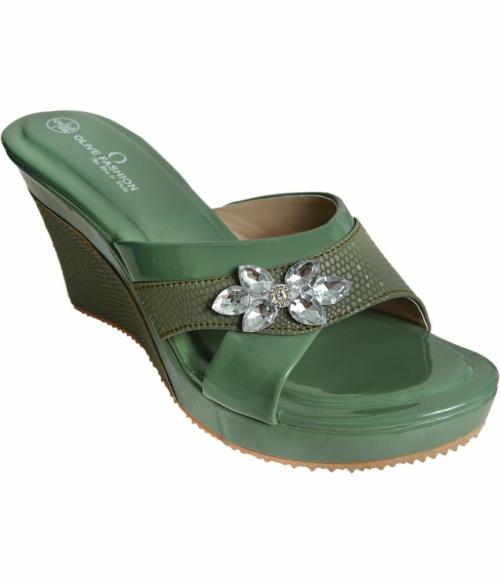 Olive Fashion Green Wedges for Women