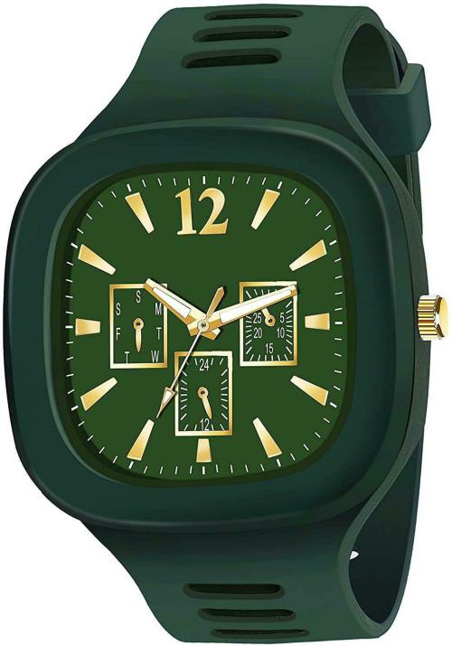 DAINTY Green Dial Green Strap Analog Watch For Men