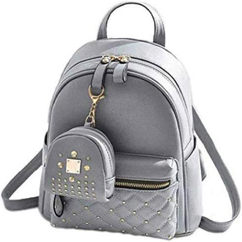 SLRSUNNS Women Cute Small Backpack With Small Pouch 12 L Backpack (Grey)
