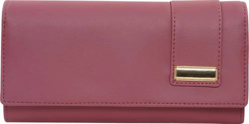 Bulli Women Wallet Peach Artificial Leather Casual Clutch For Women