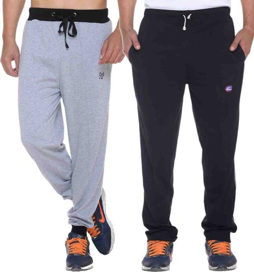 Buy Vimal Jonney Men Multicolor Solid Cotton Blend Track Pants (Pack of