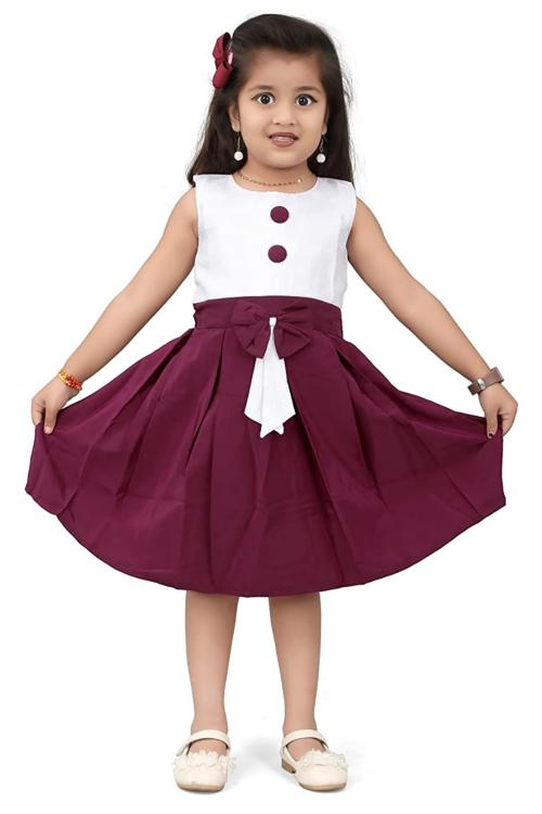 CROWN HUNTER Girls Multicolor Solid Belted Dress