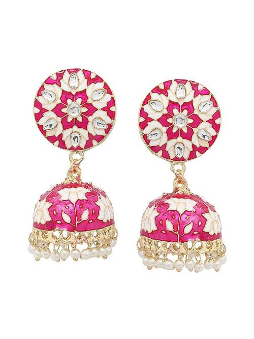 Yellow Chimes Crown Tiara With Earrings For Women (Combo Of 3)(Silver)