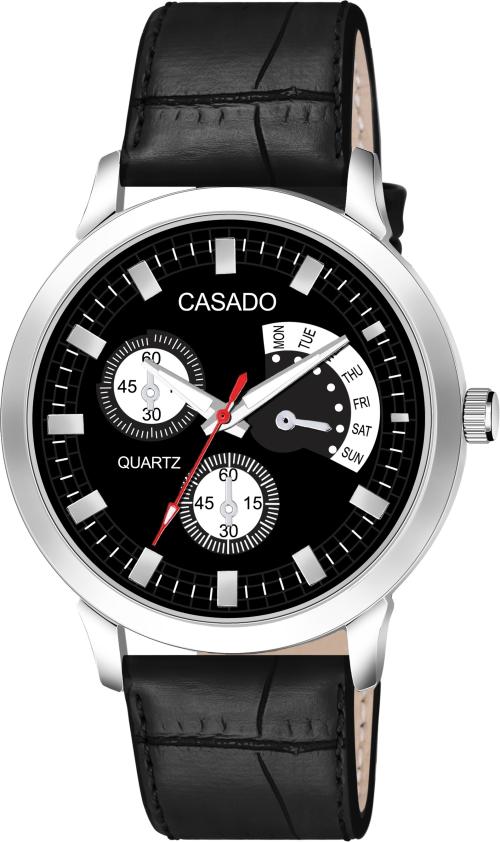 CASADO Ultra Slim Analog Black Dial and Strap Watch for Men and Boys (CSD-620-BLACK)