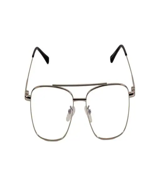 SAN EYEWEAR Blue Cut Square Shape, Computer Glasses for Eye Protection | Anti Glare & Blue Light Filter Glasses | UV Protection Specs for Men & Women, Silver