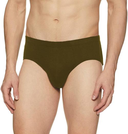 The Blazze Men Dark Green Cotton Blend Brief (S)