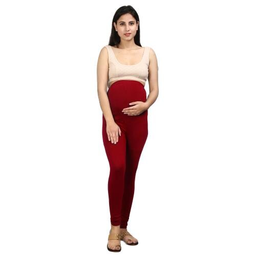 Silly Boom presents maroon Maternity Leggings for Women - Pregnancy Pants for women