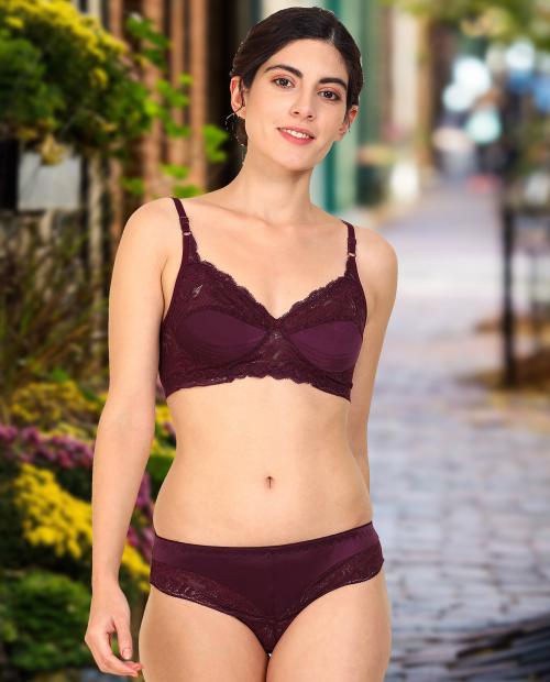 Buy Women Cotton Bra Panty Set for Lingerie Set ( Pack of 1 ) ( Color :  Maroon ) Online at Best Prices in India - JioMart.