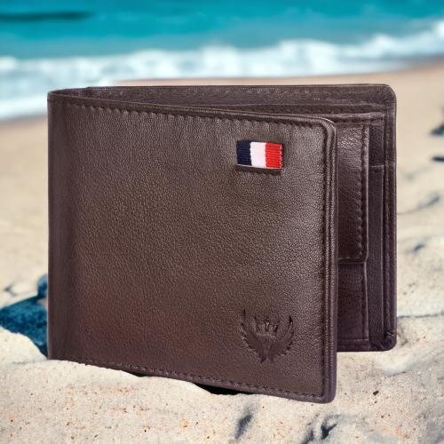 LORENZ Dark Brown Genuine Leather RFID Protected Large Capacity Wallet for Men | Bi-Fold Soft Nappa Leather Wallet for Men | GL-79