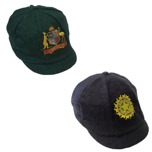 Classic Caps - Woollen Baggy India & Australia Test Cricket Cap (Combo)