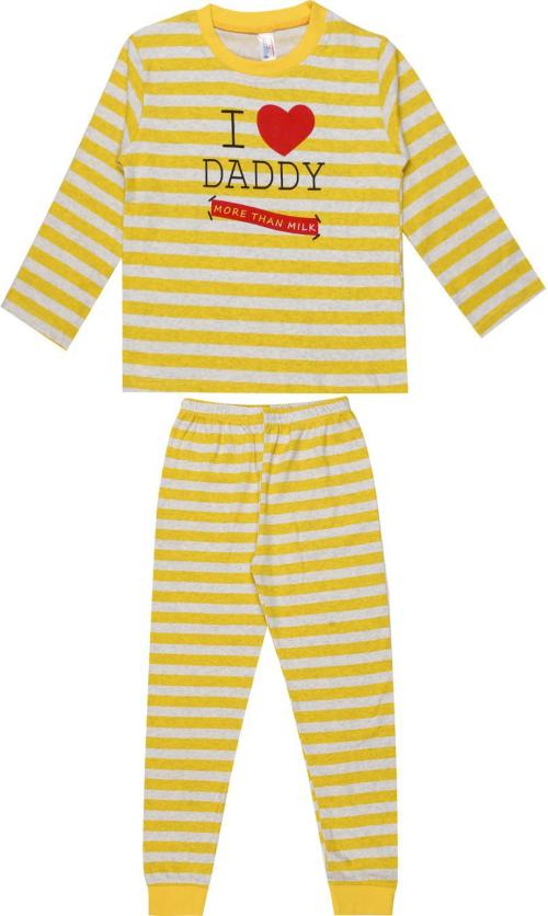 Ploku Boys Yellow Striped Pure Cotton Nightwear (7-8 Years)