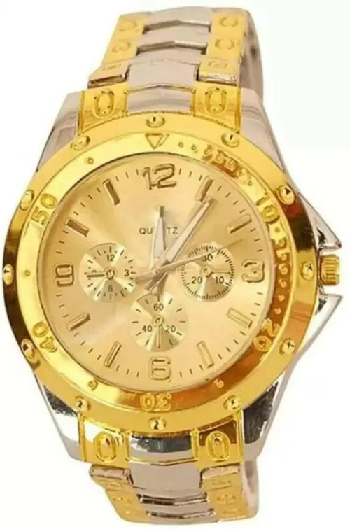 Blutech Digital Gold Dial Gold Strap Watch For Boys, Men