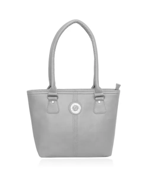 LL LEATHER LAND DESIGNER BAGS Grey Synthetic Leather Handbag