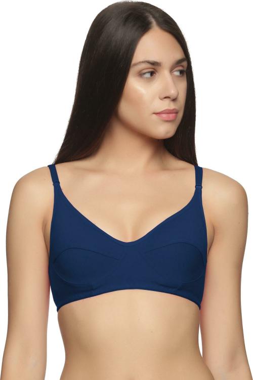 WHITE ROSE Women Everyday Navy Blue Cotton Non Padded Bra, (size 36)