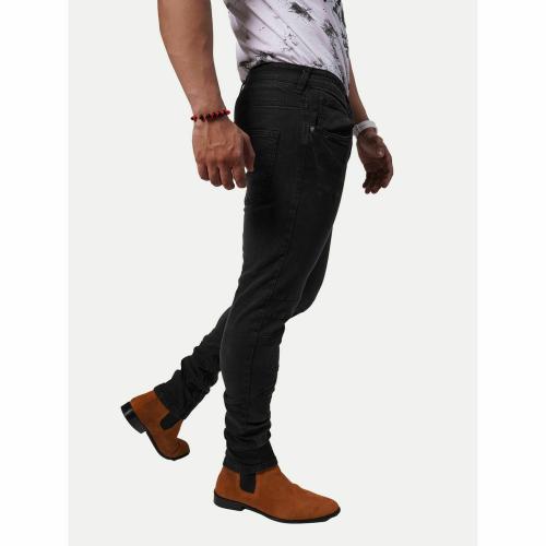 Rad Prix Men Black Tapered Fit Mid-Rise classic Structured Jeans