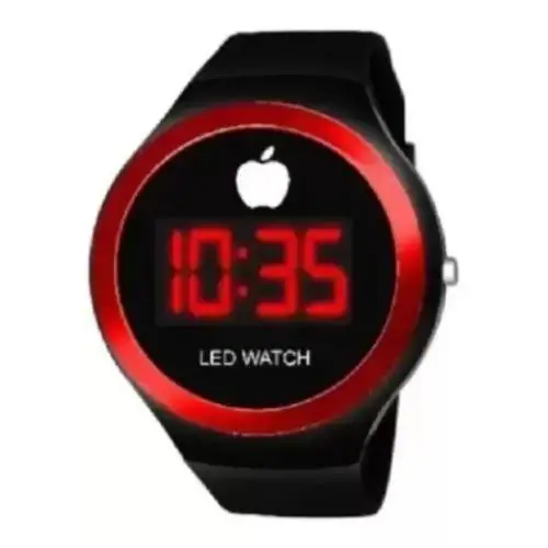 Red Fish Red Round Dial Digital Silicon Strap Watch - For Men and Boy