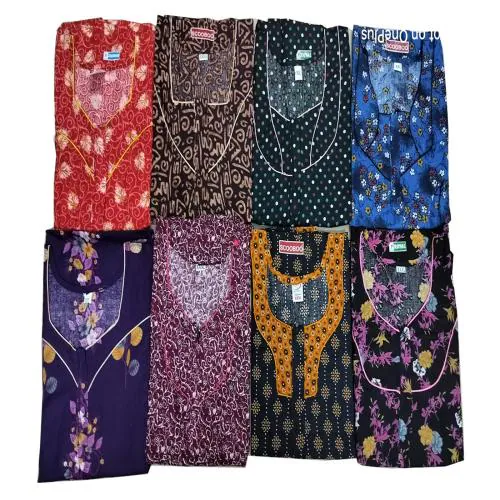 Scooboo xxxl cotton zip nighty with pack of any 2 designs