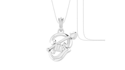 Akshat Sapphire Pure Silver Spiritual OM Pendant With Chain Suitable For Men and Women