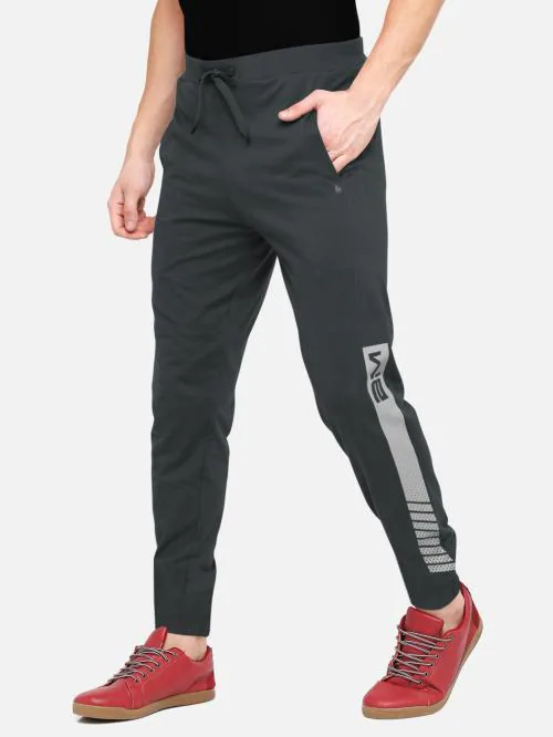 Buy BULLMER Men Grey Polyester Solid Single Fitted Track Pants Online