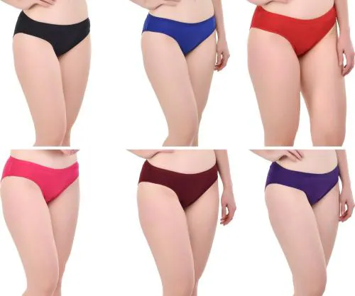 Yana Girls Multicolor Cotton Blend Pack Of 6 Panty (12 - 13 Years)