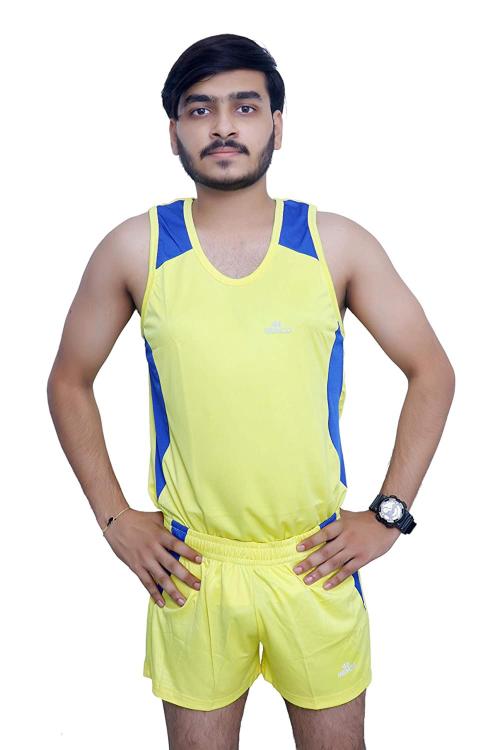 Henco Lemon Yellow Unisex Athletic Sando & Shorts