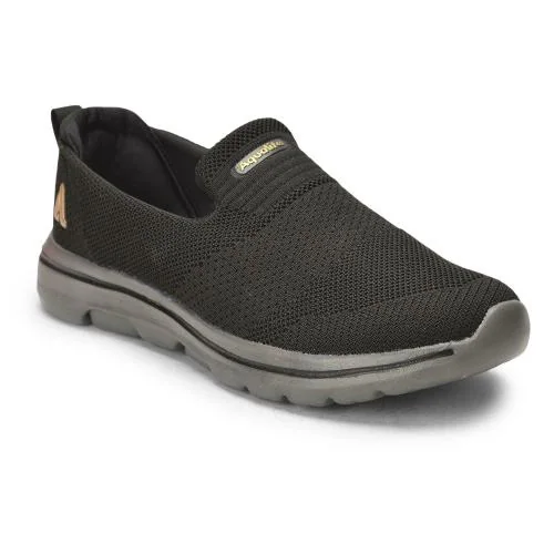 Aqualite Mens Black, Gold Walking Shoes