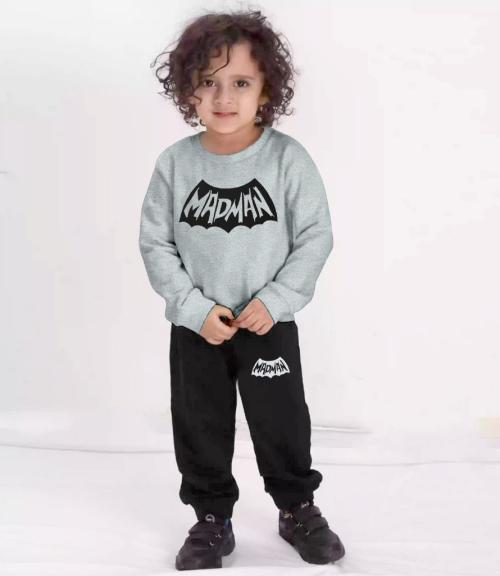 MADMAN Kids Unisex Party Wear Crew Neck Sweat & Jogger Set- Beidge