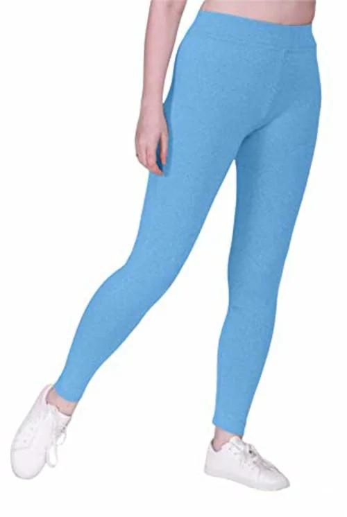 Ktdd Trading Women Light Blue Solid Cotton Lycra Jeggings (34)
