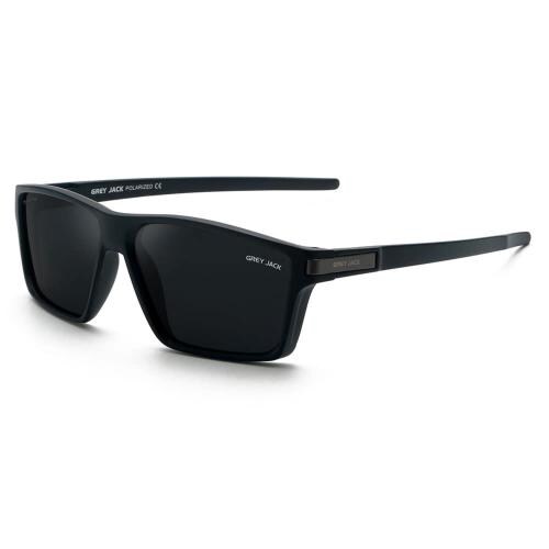 Grey Jack Black Polygon Sports Polarized Uv400 Protected Sunglasses For Men And Women - Gj1906C2
